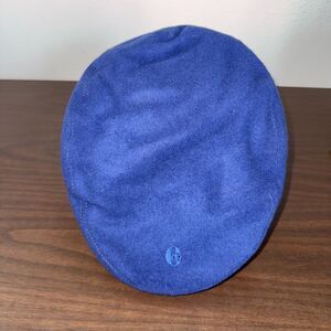 Conte of Florence Mens Vintage Hat Cap - Blue Wool Italian Lovely Cabbie Newsboy